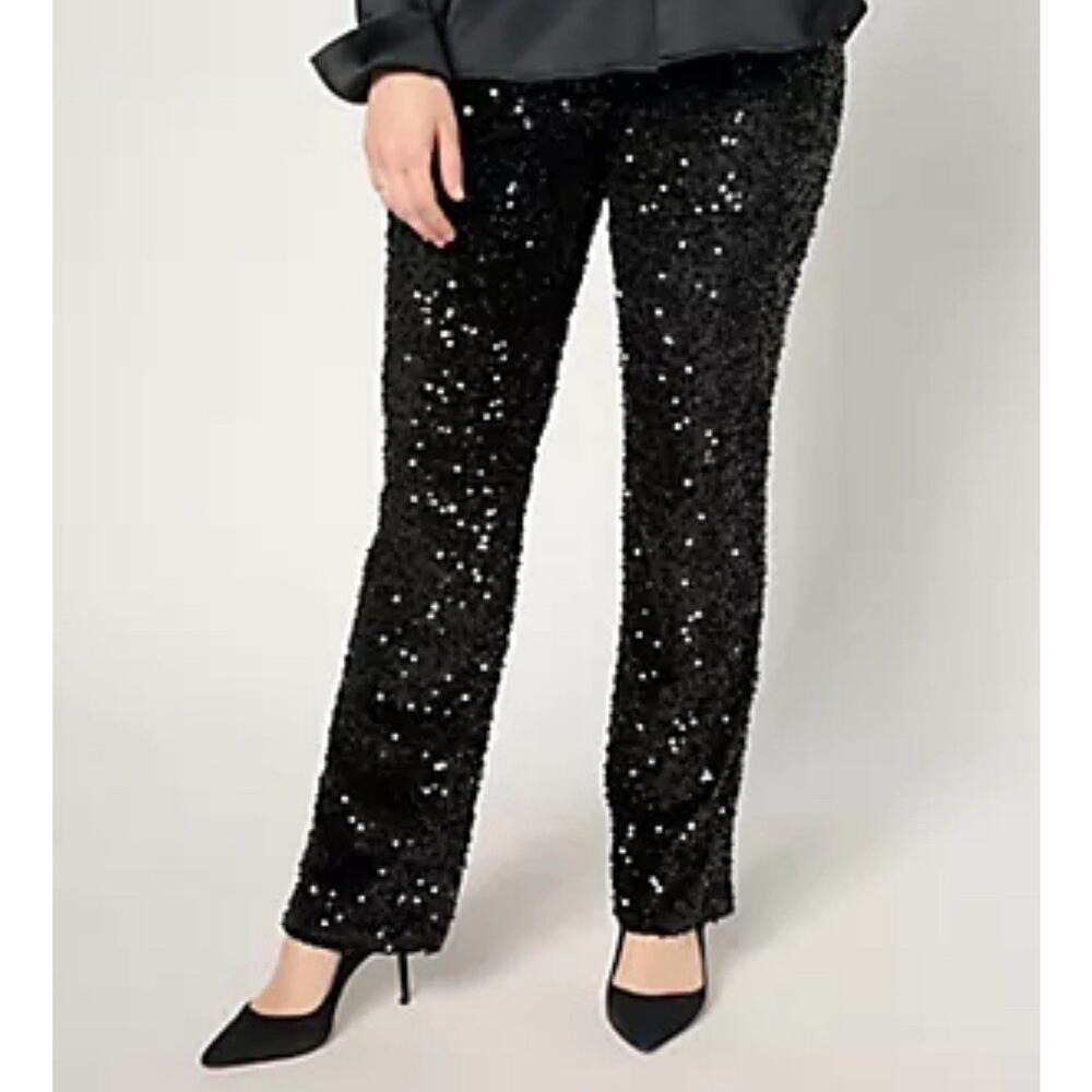 Pants Black Sequin Stretch Size‎ XXL